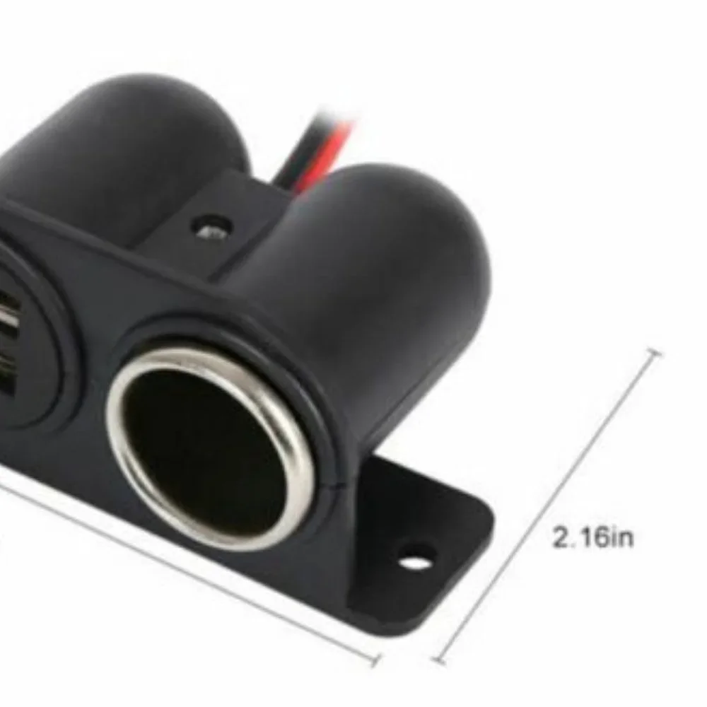 12V/24V Car Charger Socket Splitter Dual USB Power Adapter